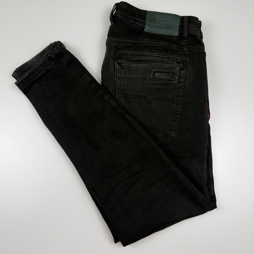 Diesel Thommer CB-NE Ducati Jeans Men's 40 Black Slim Taper Stretch Moto 40x27